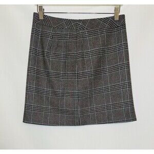 MEXX Wool Blend‎ Brown Plaid Preppy Y2K Mini Skirt SIZE 10